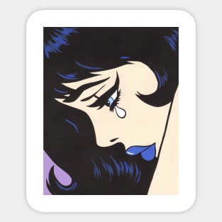 Goth Sad Comic Girl Sticker